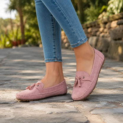 Damen Orthopädische Extra Weite Wildleder-Loafer