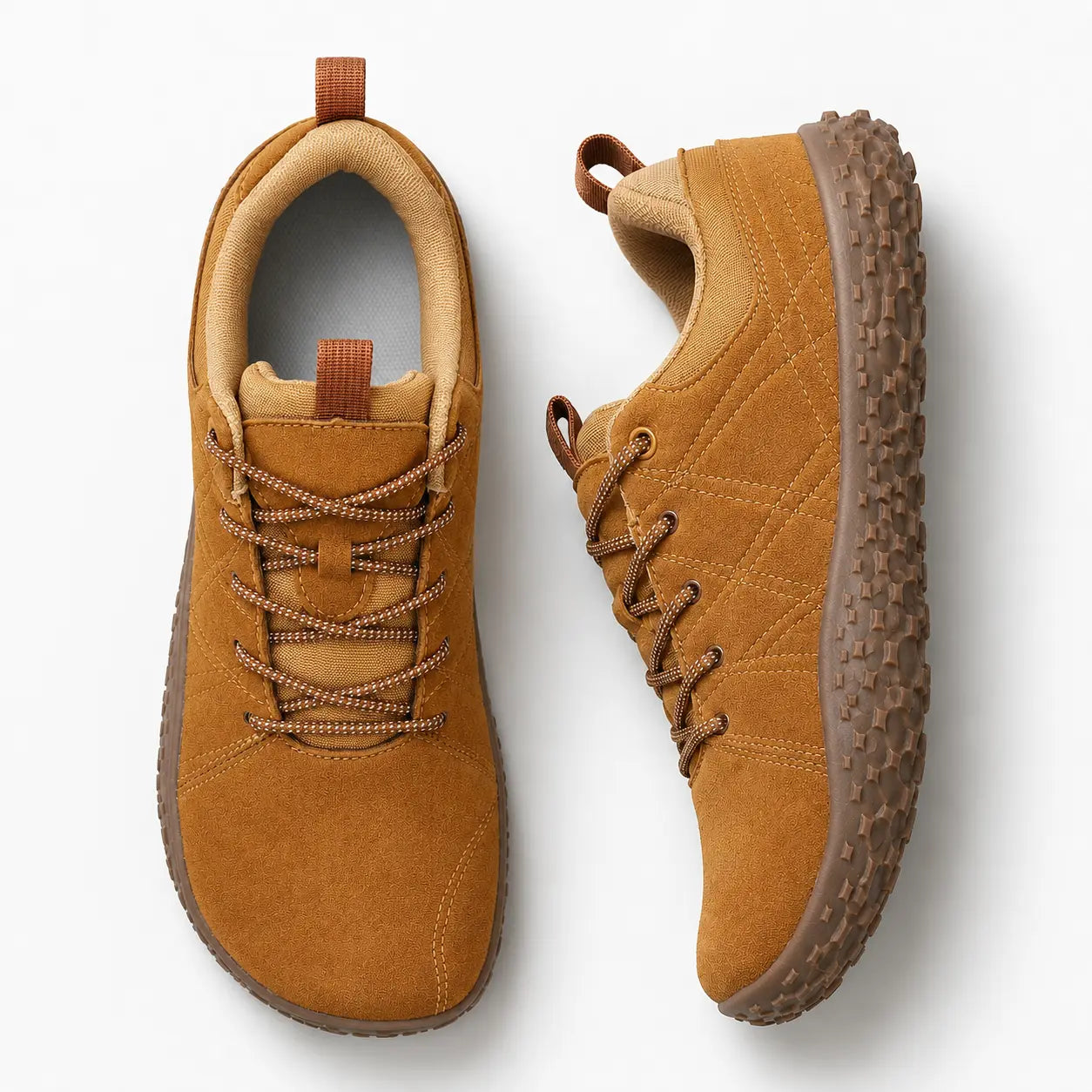 Orthopädische Wildleder Barfuß-Wanderschuhe | Breite Zehenbox