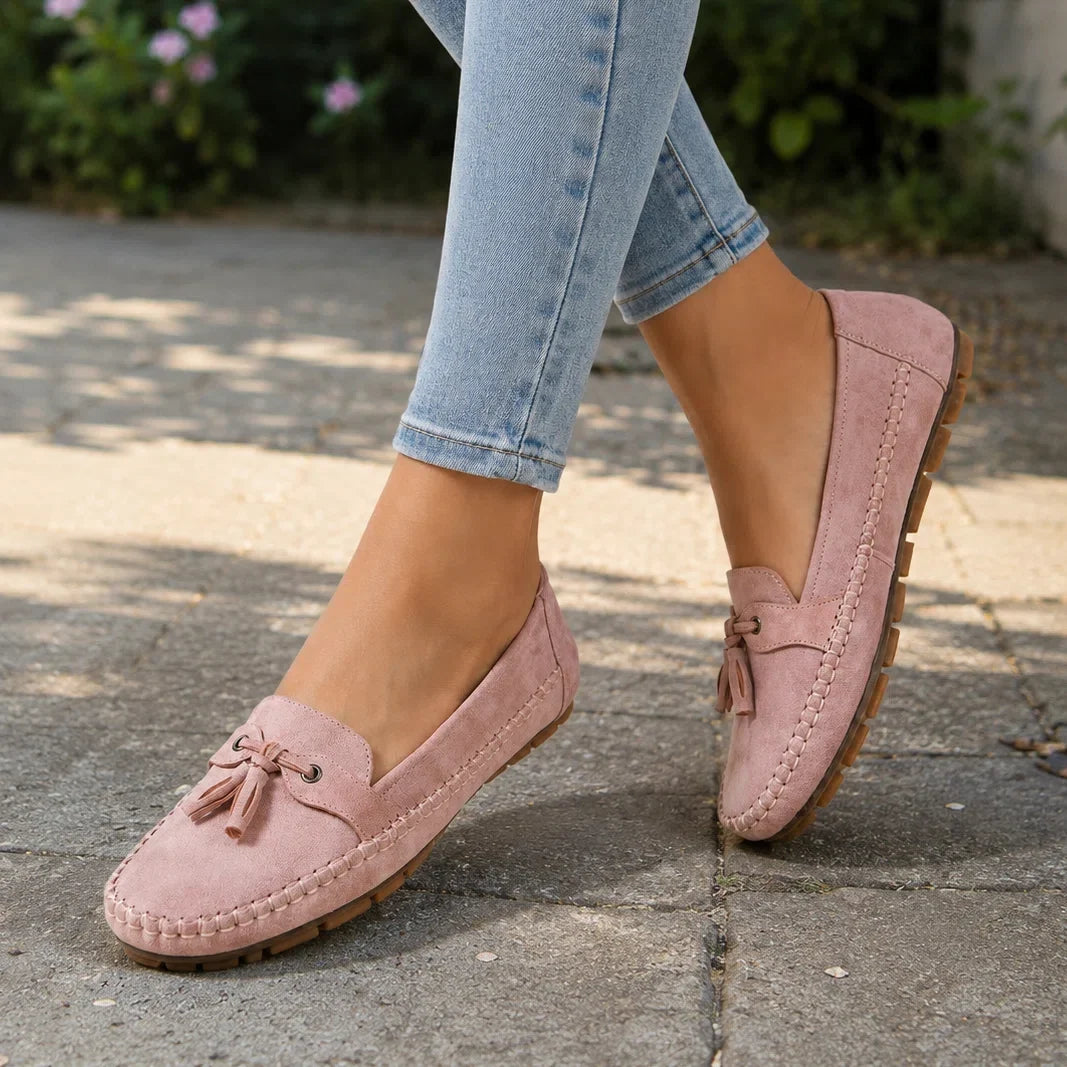 Damen Orthopädische Extra Weite Wildleder-Loafer