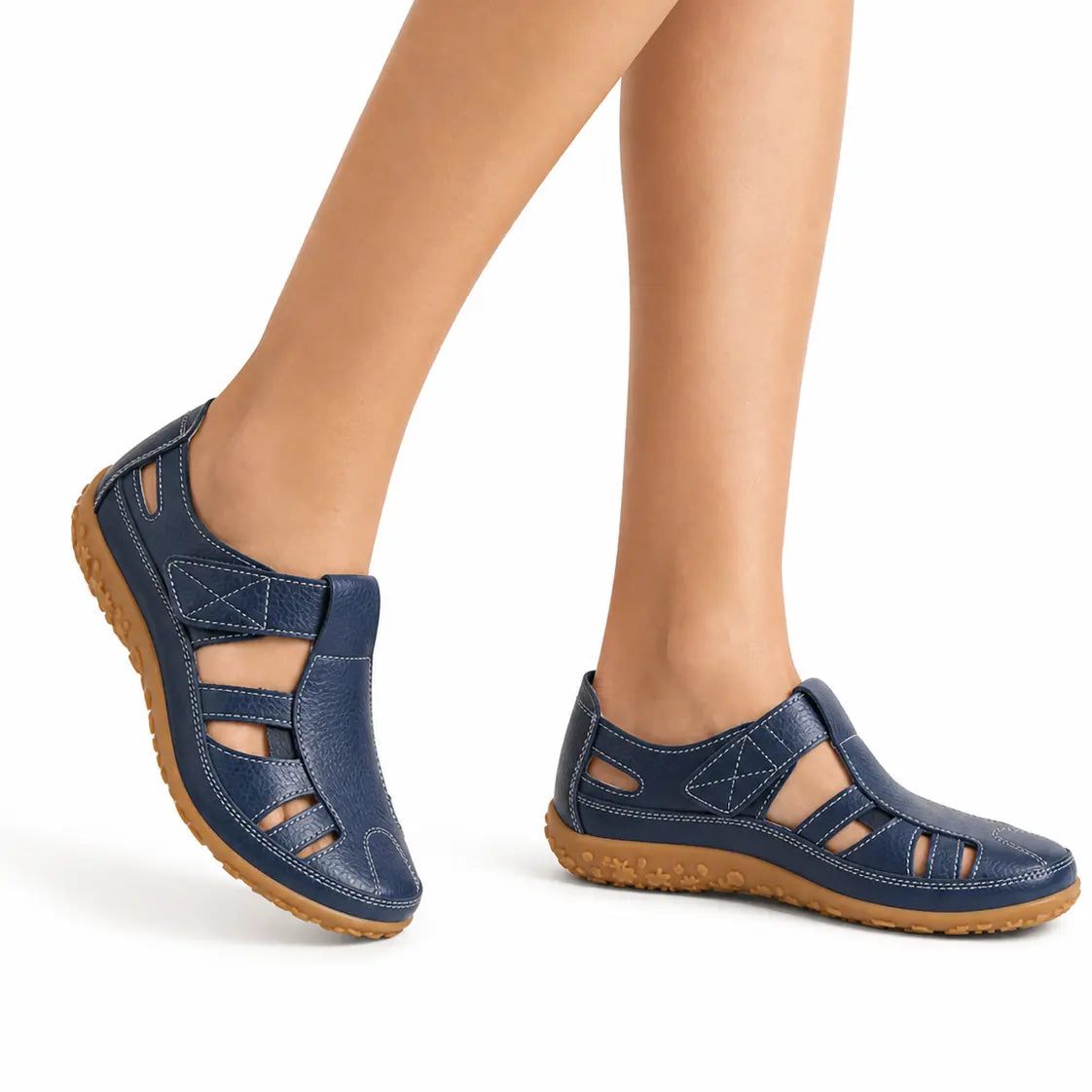 Orthopädische Leder-Komfortschuhe mit breiter Zehenbox