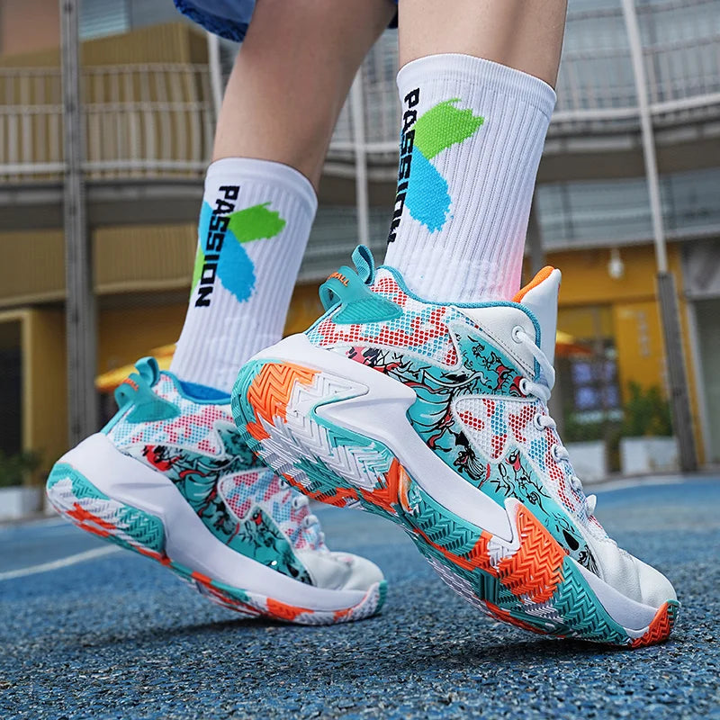 Herren-Basketballschuhe mit Grafikmuster