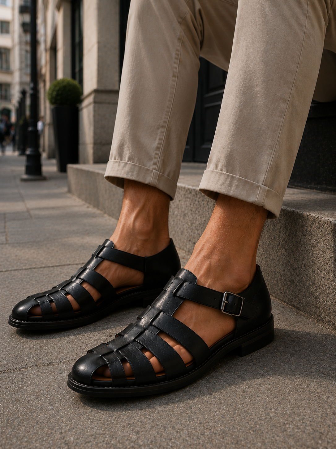 Herren-Fischersandalen mit geschlossener Spitze