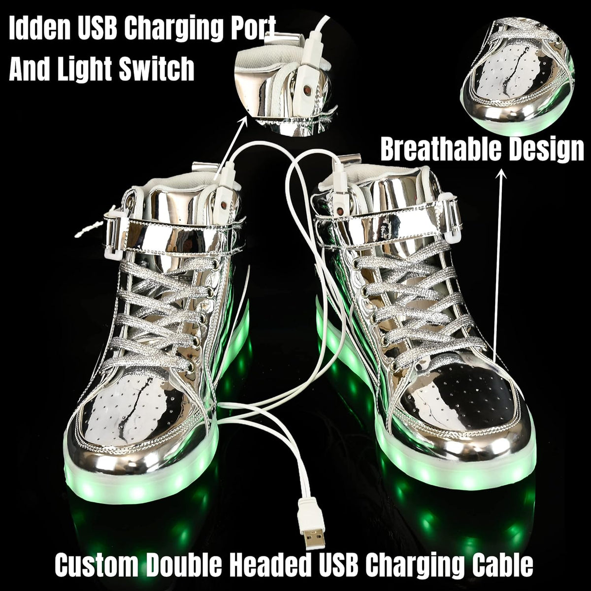 Herren-LED-Sneaker mit USB-Ladefunktion