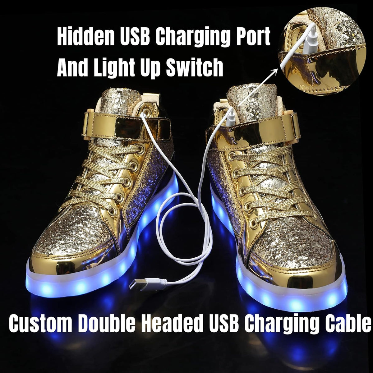Herren-LED-Sneaker mit USB-Ladefunktion