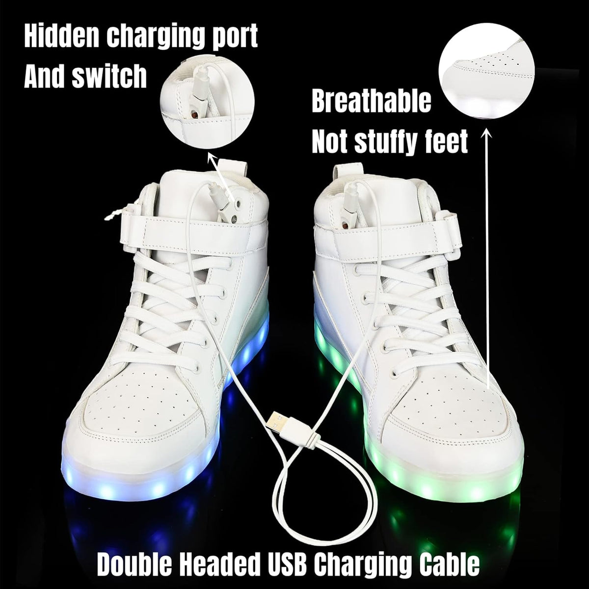 Herren-LED-Sneaker mit USB-Ladefunktion