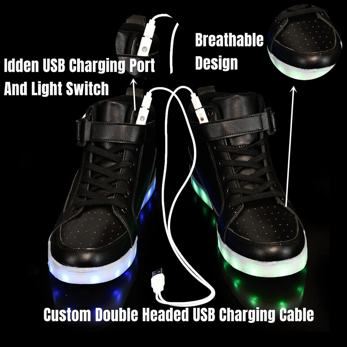 Herren-LED-Sneaker mit USB-Ladefunktion