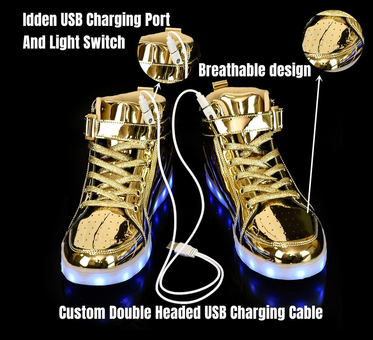 Herren-LED-Sneaker mit USB-Ladefunktion