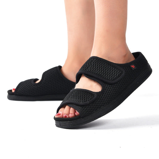 Herren-Schuhe mit extra weiter Passform und Klettverschluss