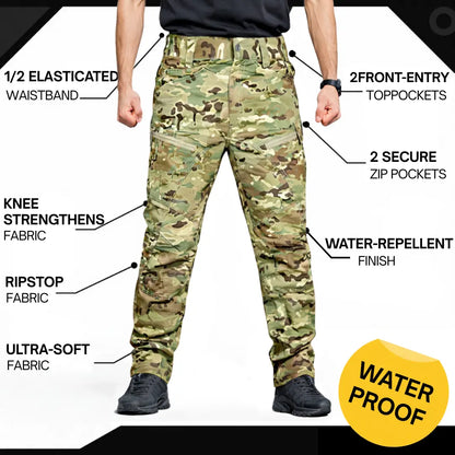 Herren Outdoor Tactical Wasserdichte Cargo-Hose