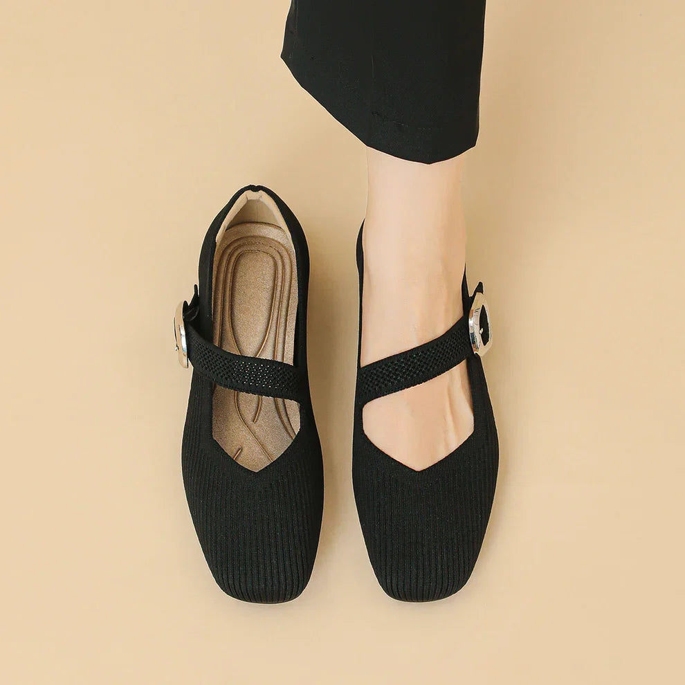 Damen Orthopädische Atmungsaktive Mary-Jane-Flats